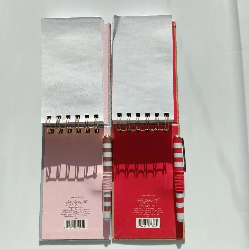 NEW Christmas Spiral Bound Notepads with Pen Nutcracker Santa Gold Red Gifts